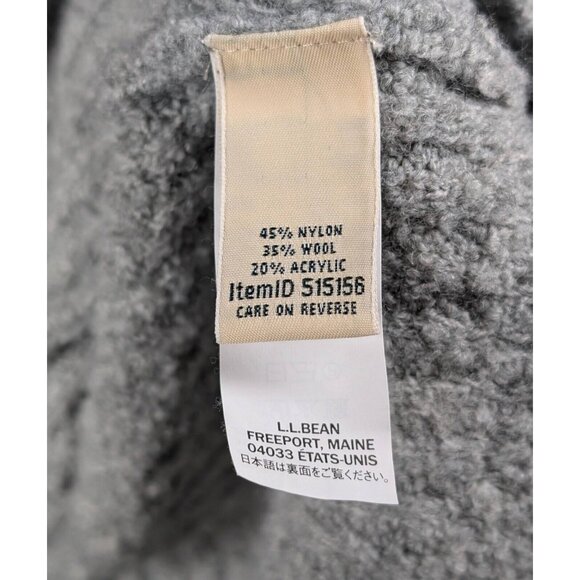 LL Bean Women’s Large Cozy Cloud 1/4 Zip Gray Nylon Wool Blend Knit Sweater - Picture 4 of 4